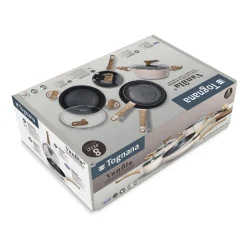 Batteria Pentole e Padelle 8 pezzi in alluminio Beige Linea Vanilla