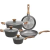 Batteria Pentole e Padelle 8 Pezzi in Alluminio Grigio Linea Great Stone