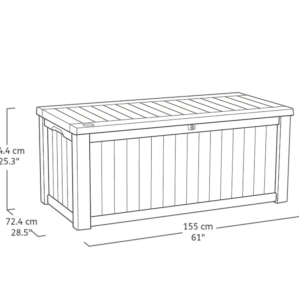 Baule da giardino marrone RockWood 570L