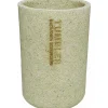 Bicchiere porta spazzolini beige da bagno
