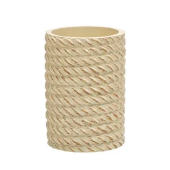 Bicchiere Porta Spazzolini Effetto Corda Beige