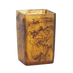 Bicchiere Porta Spazzolini Effetto Marmo Marrone