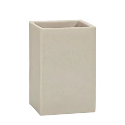 Bicchiere Porta Spazzolini Effetto Materico Beige