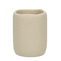 Bicchiere Porta Spazzolini Effetto Pietra Beige