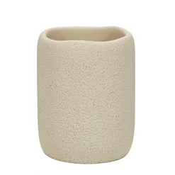 Bicchiere Porta Spazzolini Effetto Pietra Beige