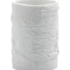 Bicchiere Porta Spazzolini Effetto Pietra Bianco