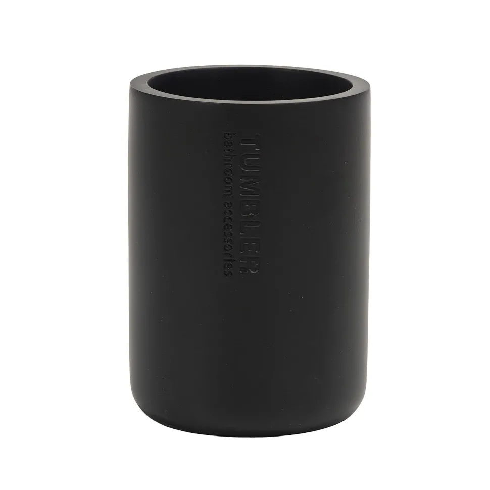 Bicchiere Porta Spazzolini in Poliresina Nero