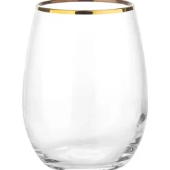 Bicchieri in vetro Amber Golden bordo oro 35 cl