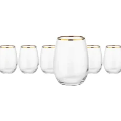 Bicchieri in vetro Amber Golden bordo oro 35 cl