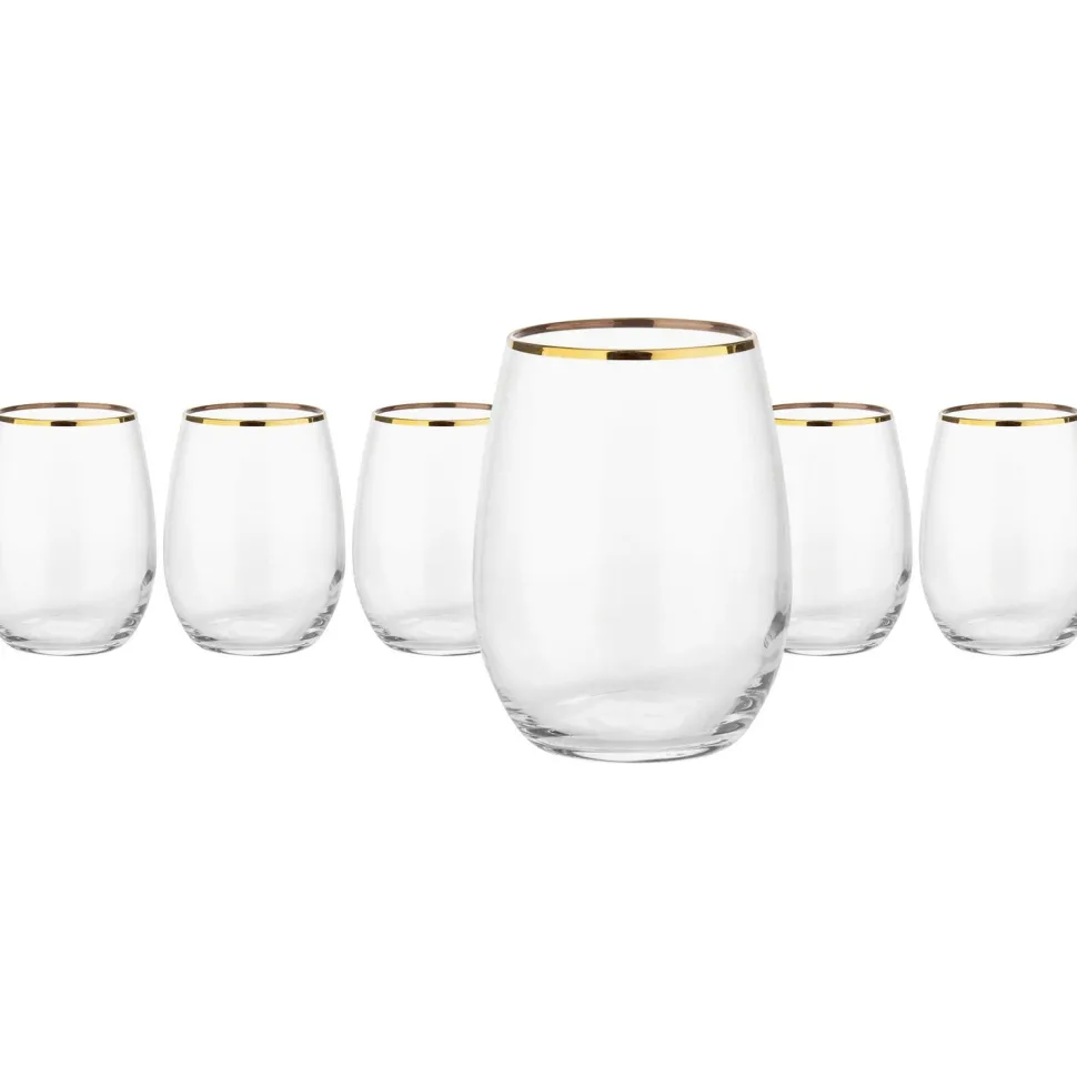 Bicchieri in vetro Amber Golden bordo oro 35 cl