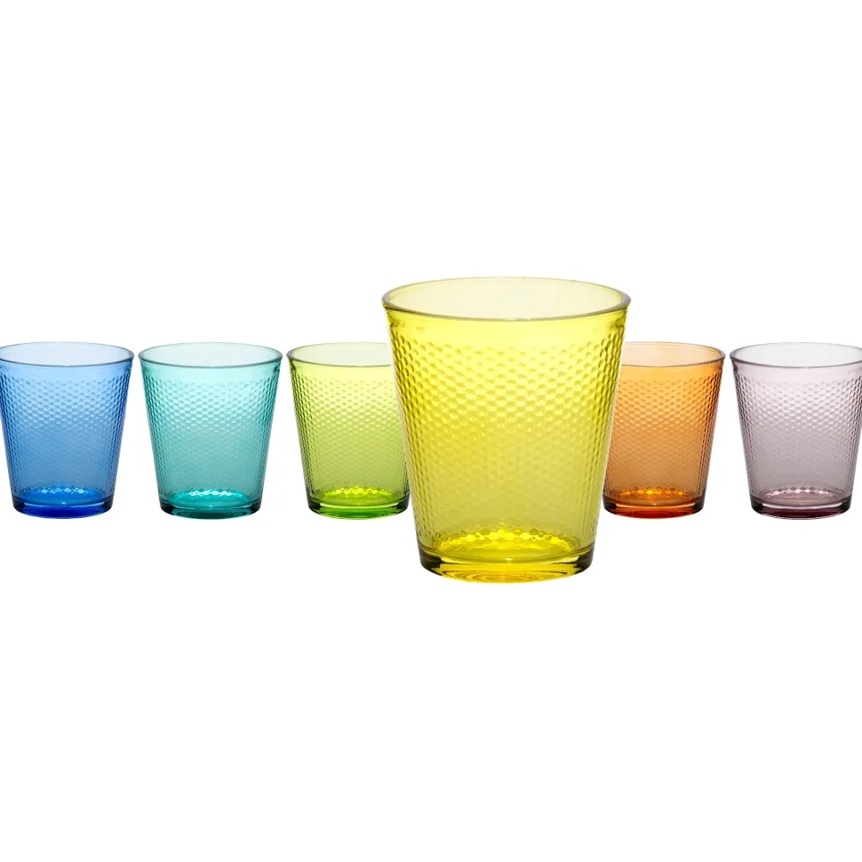 Bicchieri in Vetro Colorati Pixel 35 cl- set 6 pezzi