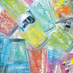 Bicchierini Doodle in vetro multicolor 25 cl set 6 pezzi