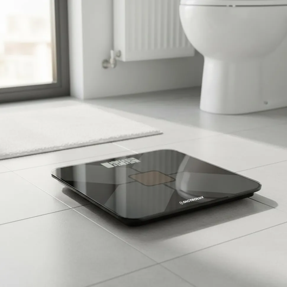 Bilancia Pesapersone Digitale Solare 180 Kg in Vetro Temperato con Display LCD Nera