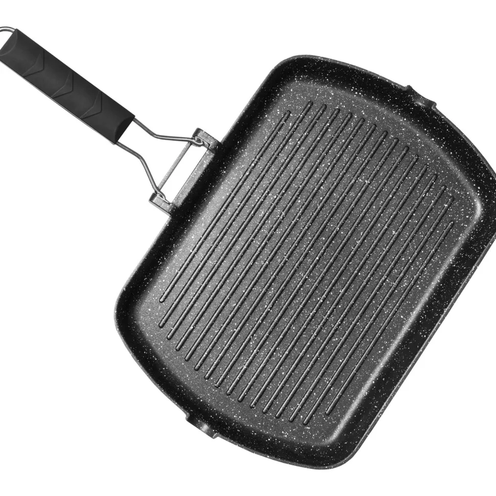 Bistecchiera in alluminio con manico Chef Stone 26x36 cm