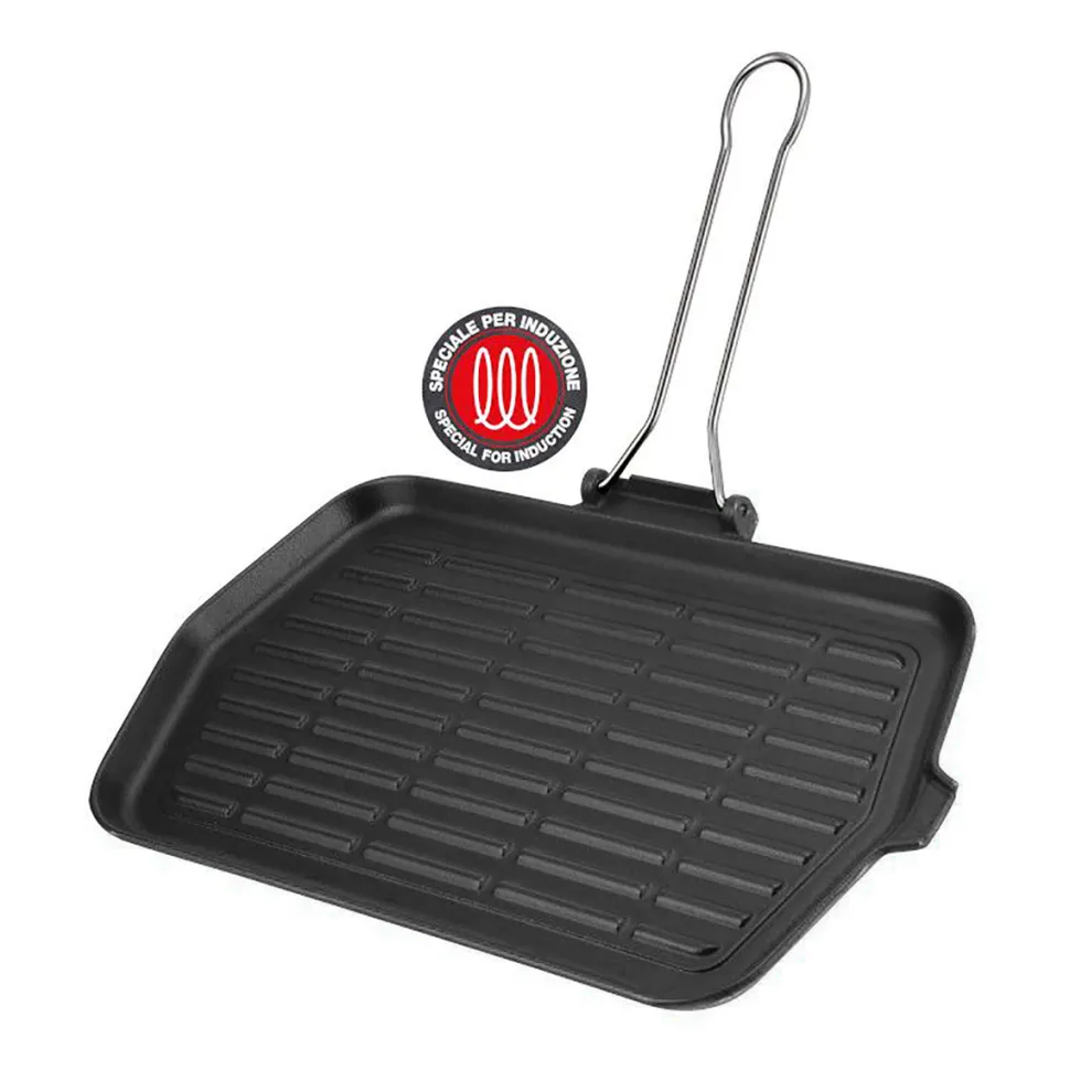 Bistecchiera Rettangolare Dietella Induction per induzione in ghisa inossidabile 23x36 cm