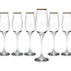 Calici flute in vetro Amber Golden bordo oro 20 cl