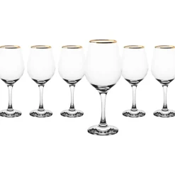Calici in vetro Amber Golden bordo oro 46 cl