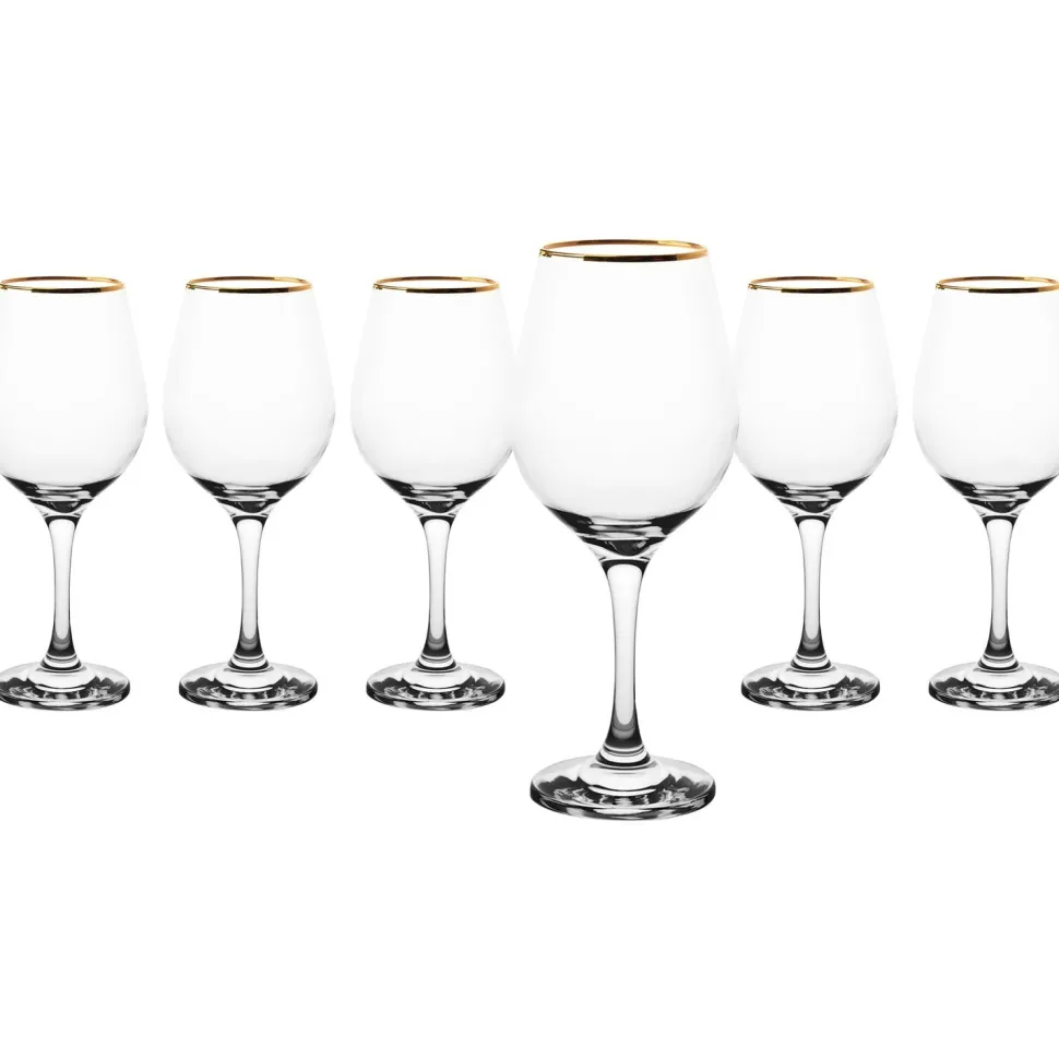 Calici in vetro Amber Golden bordo oro 46 cl
