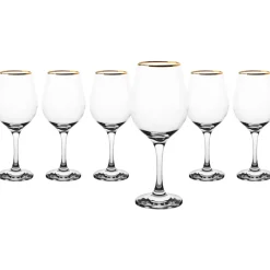 Calici in vetro Amber Golden bordo oro 46 cl
