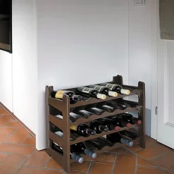 Cantinetta Portabottiglie 6 Posti Salvaspazio Marrone Linea Cucina