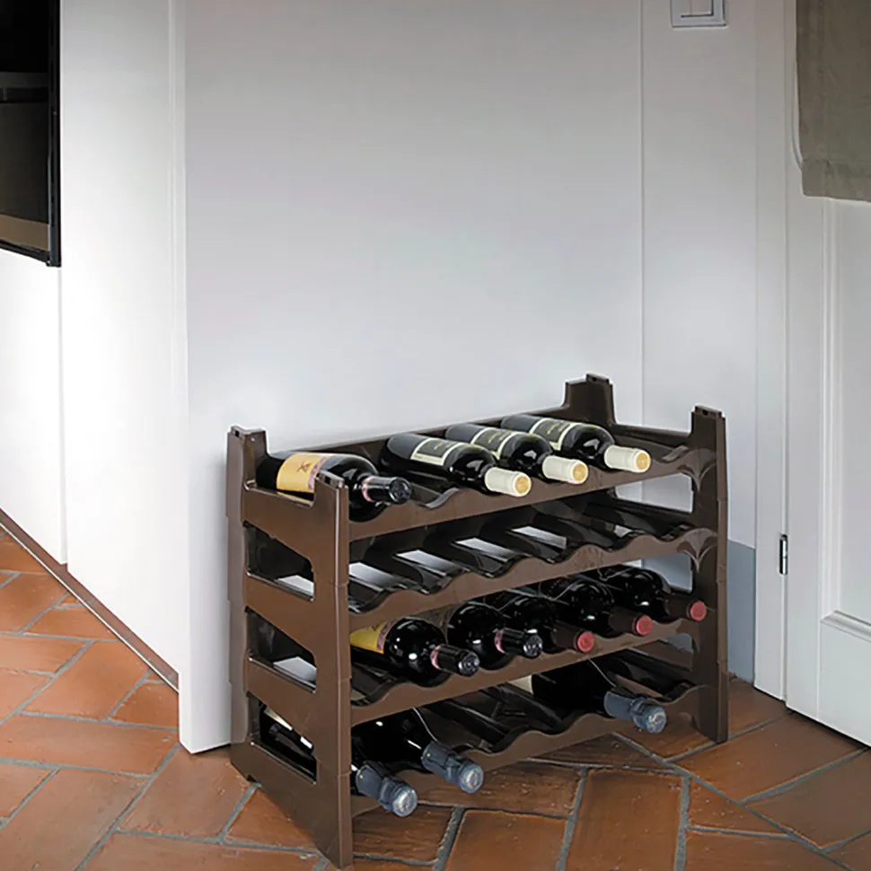 Cantinetta Portabottiglie 6 Posti Salvaspazio Marrone Linea Cucina
