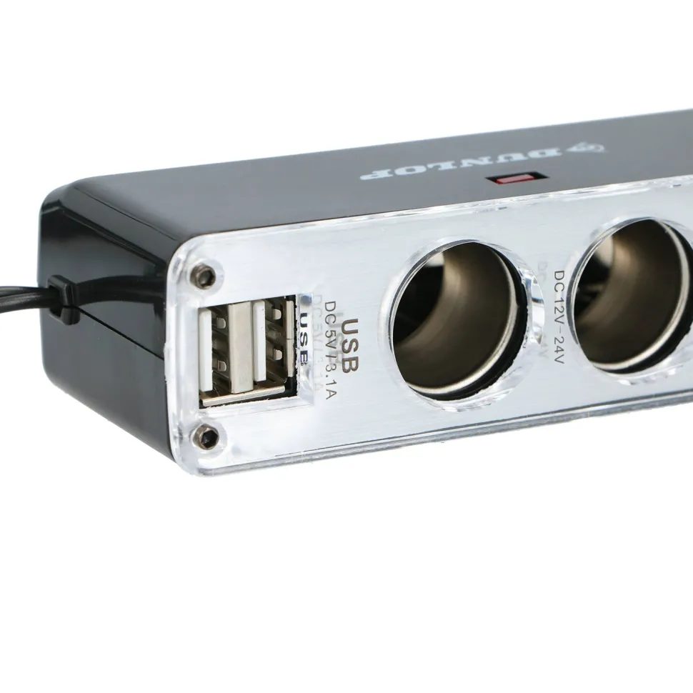 Caricatore USB Auto 12/24V 3,1A con Presa Tripla