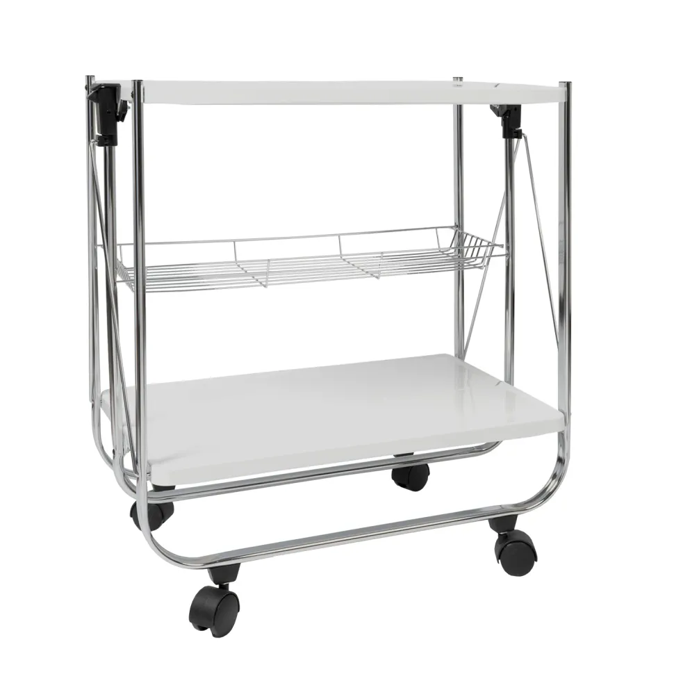 Carrello da Cucina Pieghevole Salvaspazio in metallo Bianco Karry&Go