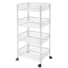 Carrello Mito 4 ceste Bianco con Ruote h85x40x29 cm