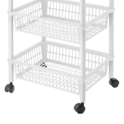 Carrello Mito 4 ceste Bianco con Ruote h85x40x29 cm