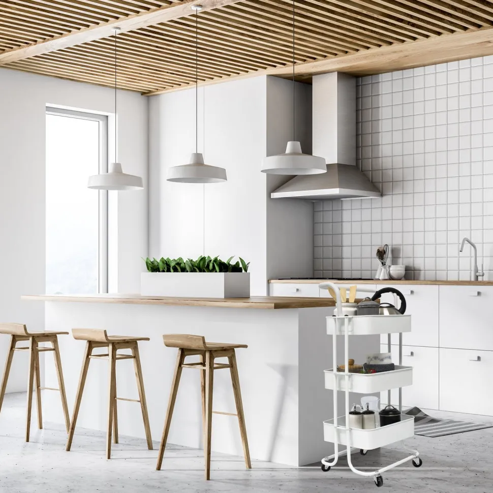Carrello multiuso in metallo Bianco Phaedrus White
