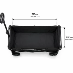 Carrello Pieghevole Utility Nero Capacità max 50 kg