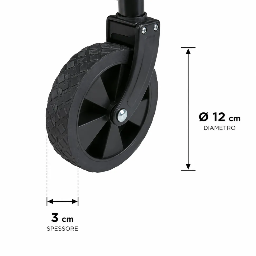 Carrello Pieghevole Utility Nero Capacità max 50 kg