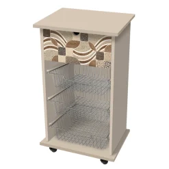 Carrello Portafrutta Tortora Linea Leaves Tiles Vintage