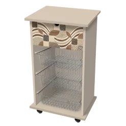 Carrello Portafrutta Tortora Linea Leaves Tiles Vintage