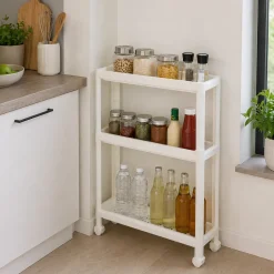 Carrello Salvaspazio 3 Ripiani Tina Bianco