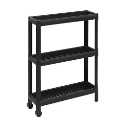 Carrello Salvaspazio 3 Ripiani Tina Nero