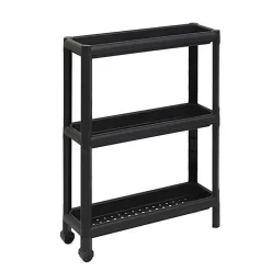 Carrello Salvaspazio 3 Ripiani Tina Nero