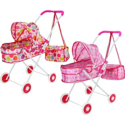 Carrozzina Noemi con borsa per Bambole – Passeggino Giocattolo per Bambini