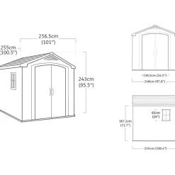 Casetta da giardino grande beige Factor 8x8