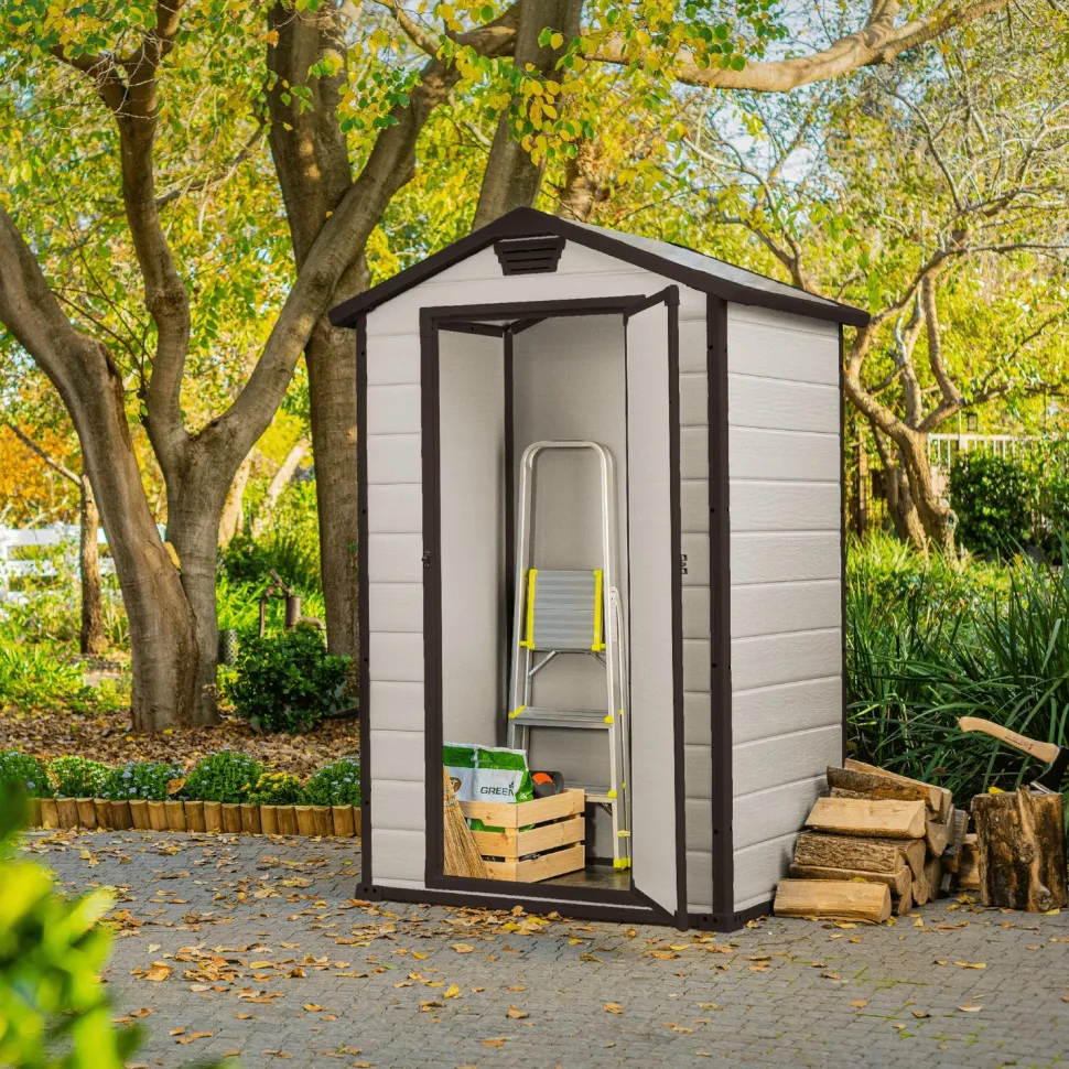 Casetta da giardino grande beige Manor 4x3