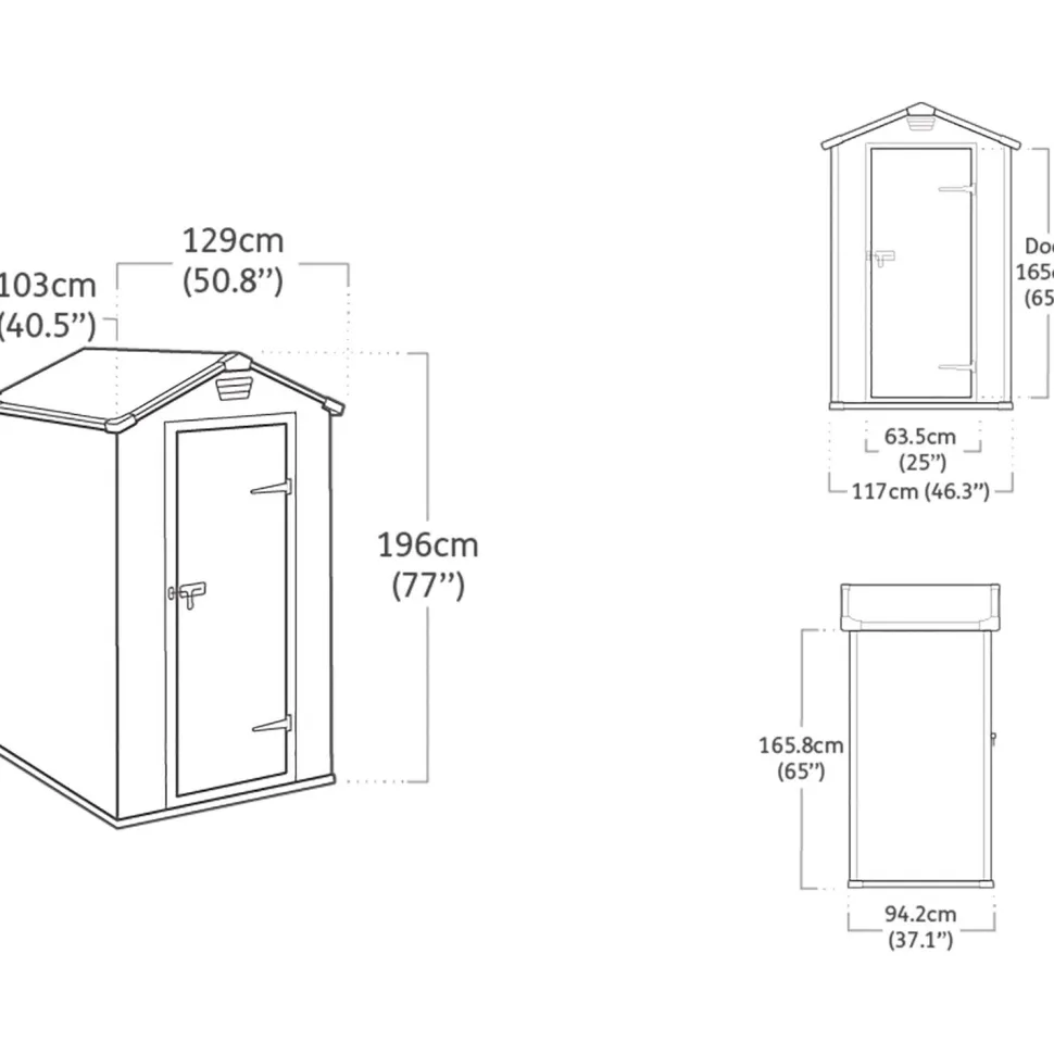 Casetta da giardino grande beige Manor 4x3