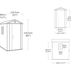 Casetta da giardino grande beige Factor 4x6