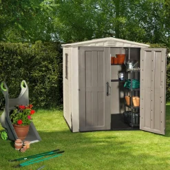 Casetta da giardino grande beige Factor 6x6