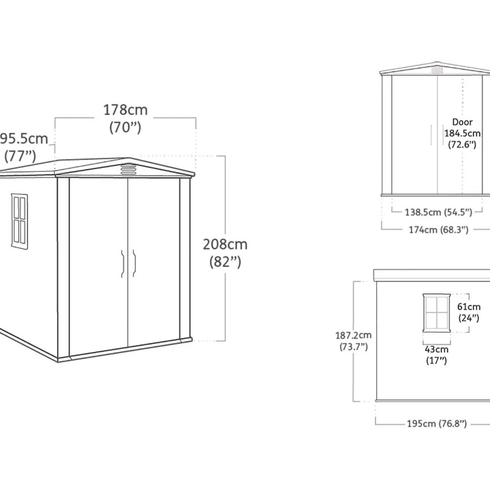 Casetta da giardino grande beige Factor 6x6