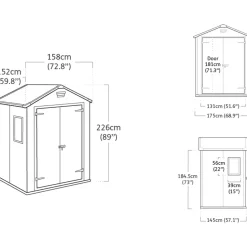 Casetta da giardino grande beige Manor 6x5