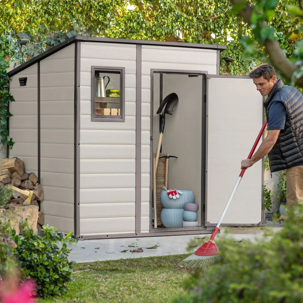 Casetta da giardino grande beige Manor 6x6