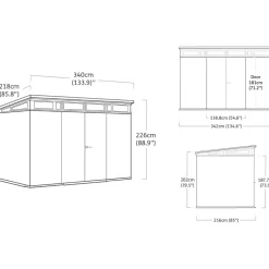 Casetta da giardino grande grigio Artisan 11x7