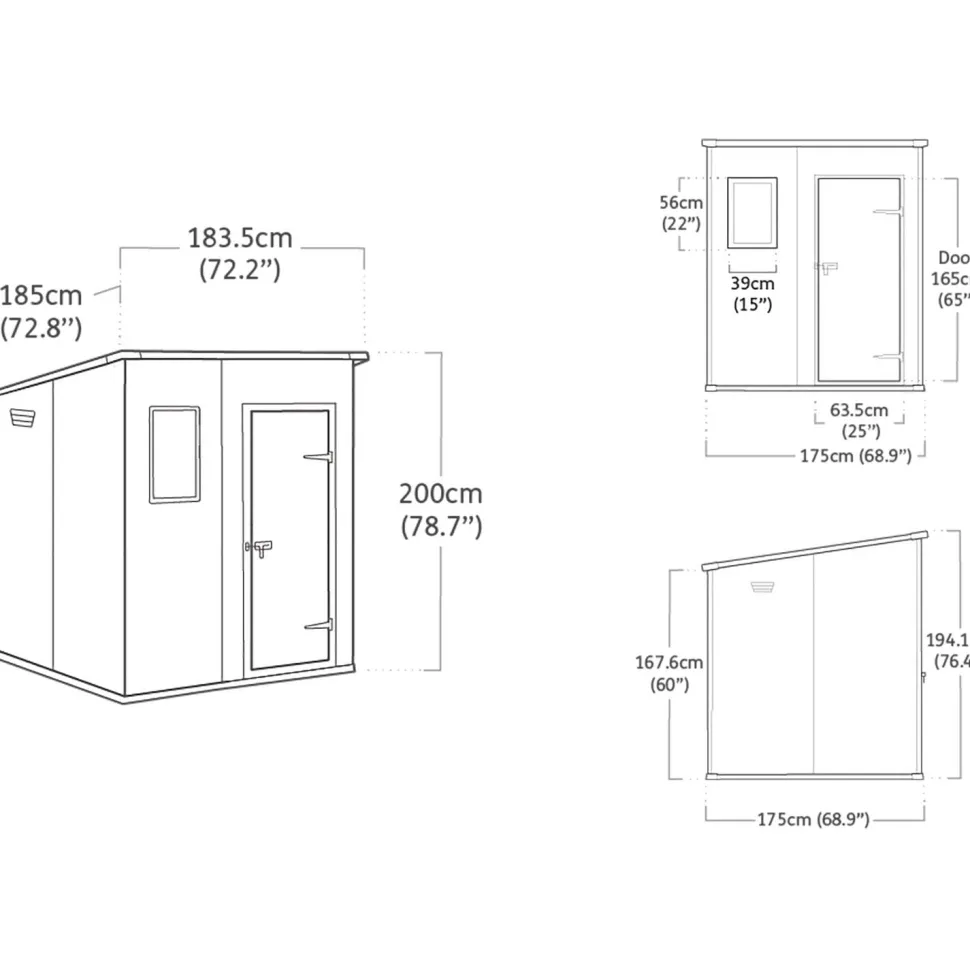 Casetta da giardino grande grigio Manor 6x6