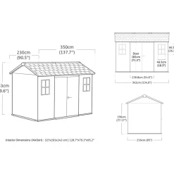 Casetta da giardino grande grigio Oakland 1175SD