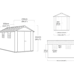 Casetta da giardino grande grigio Oakland 7511